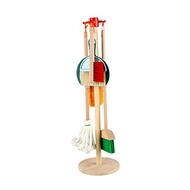 Qilay Kids Cleaning Set 7 Piece Wooden Detachable Cleaning Set includes Housekeeping Broom, Dustpan,