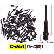 FIRMCROSS SOFT TIP REPLACEMENT TIP  - 30 / 60 Pcs 25mm REPLACEMENT DART POINT/ DART TIPS 2BA BLACK