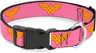 Buckle-Down BAC-WWW002-NS Pink Wonder Woman Breakaway Cat Collar, 1/2" Wide-Fits 6-9" Neck-Small