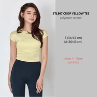 Kaos Crop Top Olahraga Wanita Murah Sky Is The Limit 807 Yellow