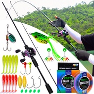 Baitcasting Fisghing Rod Reel Set 2 Sections Casting Fishing Rod with 7.2:1 Gear Ratio Fishing Reel 