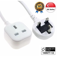 3 Pin Plug Power Socket Extension White Cord 1.5/3/5 Meter Safety Mark Plug