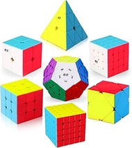 Speed Cube Set, 2x2 3x3 4x4 5x5 Skew Megaminx Pyramid Cube Collection for Kids, Teens & Adults, 7 Pa