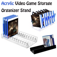 PS5 Game Holder Game Box Display Stand Fits up to 12 Games, Acrylic Video Game Storage Organizer Sta