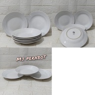 PIRING MAKAN HOTEL PUTIH 6 PCS PIRING MAKAN KERAMIK BELING TEBAL
