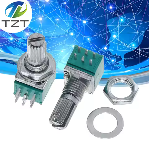 5pcs/lot RK097G 6Pin 5K 10K 20K 50K 100K B5K with a switch audio shaft 15mm amplifier sealing potent