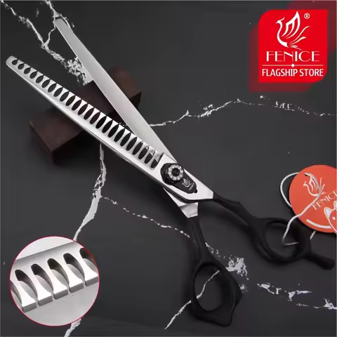 Fenice 7.0/7.5 inch Professional Dog Grooming Chunker Shears JP440C Pets Scissors Thinning Rate 75%
