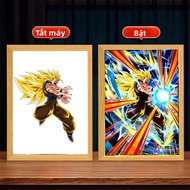 Dragon Ball Z Anime Hình Khung Tranh Ánh Sáng - Goku Vegeta Đèn Ngủ LED Trang Trí Phòng Quà Tặng - M