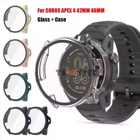 Tempered Glass+Case For Coros APEX 4 46MM 42MM Smart Watch Protective Shell Cover For COROS APEX 4 S