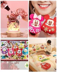 台灣直送🍄迪士尼 Disney 福倒翁 達摩 Mickey Mouse Minnie Chip n Dale 米奇 米妮 infoThink DARUMA 福氣燈 夜燈 公仔 擺設 石墨烯被 床包組 