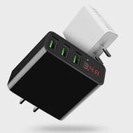 智慧型電流電壓顯示 大電流3.4A 三孔USB充電器(二入)白色二個