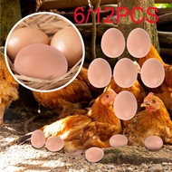 6/12ชิ้นไข่ไก่บ้านไก่ไข่ปลอมขนาดเล็กกรงฟาร์มสัตว์อุปกรณ์เสริมคู่มือรังไก่ภาพวาดไข่