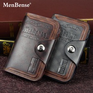 【LAZ Popular】MenBense Business Classic New Men's Wallet Short Soft Waterproof Pu Leather Fashion Large Capacity Magnetic Buckle Three-Fold 14 Card Slots Portable Men's Wallet Beg Kad Dompet Pendek Lelaki 男式钱包 錢包