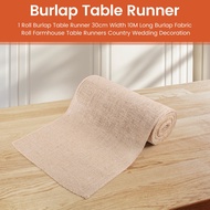 30cm Width Linen Vintage Natural Table Runner 30cm Width 10M Long Burlap Fabric Roll Farmhouse Table