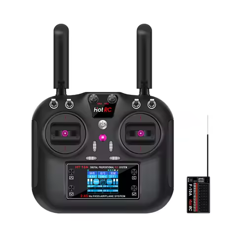 HotRC HT-10A 10-Channel 2.4G Multi-Functional Transmitter Upgraded with Online Upgrade for Remote Co