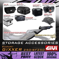 GIVI SUZUKI GIXXER 250/SF250 ZR RACK (W/BRAKE LED, 7KG) & KOTAK/BOX MTN39/MTN29 ALUMINIUM TOP CASE