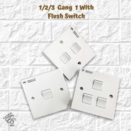 UMS 1/2/3 Gang 1 Way Flush Switch,10A X 250V (211-1W) / (221-1W) / (231-1W)