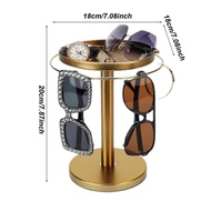 Rotating Sunglass Organizer Eye Glass Display Stand 360-degree Rotation With Tray Jewelry Storage Or