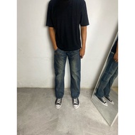 DOMINATE DOUBLE WAIST FADED JEANS