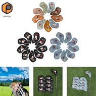 prettyia 9Pcs Golf Iron Head Covers Set, Fun And Portable Protective Headcover 4-9, P, A, S, Beginne