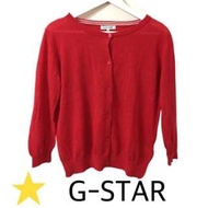 【星居 G-STAR】日本品牌GLOBAL WORK/圓領七分袖薄針織外套/紅