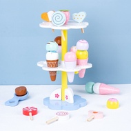Kids Toys blue double ice cream stand Cooking Toys pretend play