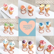 彩虹馬卡龍可麗餅 數量限定 彩虹 馬卡龍 可麗餅 耳環 黏土人 娃