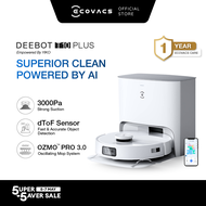 ECOVACS DEEBOT T10 PLUS Robot Vacuum Cleaner | Auto-Clean Station | Upgraded AIVI 3D Technology &amp; OZMO Turbo 2.0 Oscillating Mopping System | YIKO AI Voice Control | 3000 Pa Suction Power [1 Year Warranty]