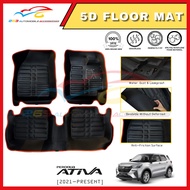 PERODUA ATIVA 2021-2023 5D FLOOR MAT CARPET (BLACK & RED LINER) '3 PC/SET'