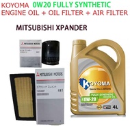 MITSUBISHI XPANDER OIL FILTER + AIR FILTER + KOYOMA 0W20 FULLY SYNTHETIC ENGINE OIL X-PANDER X PANDE