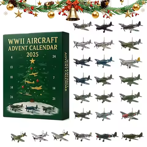 ABZV-Aircraft 2D Acrylic Warbirds Christmas Advent Calendar 24 Days Christmas Countdown Calendar Xma