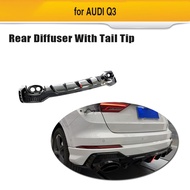 Rear Bumper Diffuser Lip Spoiler with Exhaust Tips for Audi Q3 Sport 2021 2022 Car Rear Lip Diffuser