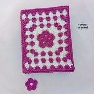 COWY CROCHET - viral tiktok Granny Square Flower Crochet Book Cover / Binder Cover / Binder Cover / 