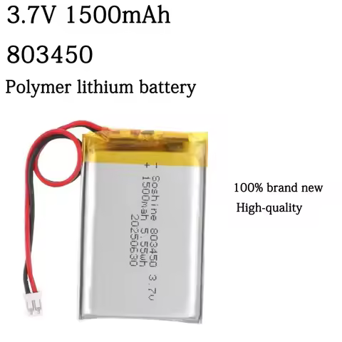 3.7V 1500mAh 803450 Polymer Lithium Rechargeable Battery for Bluetooth Headset Camera GPS Audio Walk