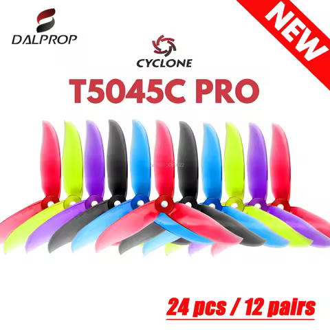 24 pcs / 12 pair DALPROP CYCLONE T5045C PRO 5045 3-Blade propeller for FPV Freestyle Drone Quadcopte