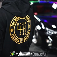 ATTITUDE ATTITUDE Modified Car JDM Player Manual Gear Printed Hooded Sweatshirt Men Women Same Style