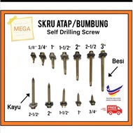 Mega【Pc】Hex Self Drilling Screw Skru Atap SKRU IKAT Bumbung WITH WASHER AWNING