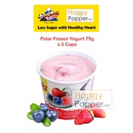 Happypopper Polar Ice Cream Frozen Yogurt 75g x 3 Cups Frozen Snack Aiskrim