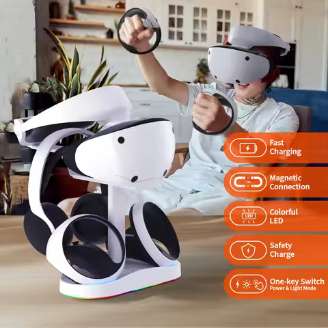 Controller Charging Dock for PS5 VR2 Charging Station with VR Headset Holder Display Stand PS VR2 Co