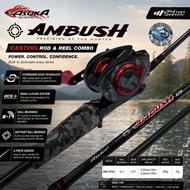 ASUKA AMBUSH Baitcasting Rod Reel Combo 2 Piece Casting Rod 24 Ton Graphite Fishing Set