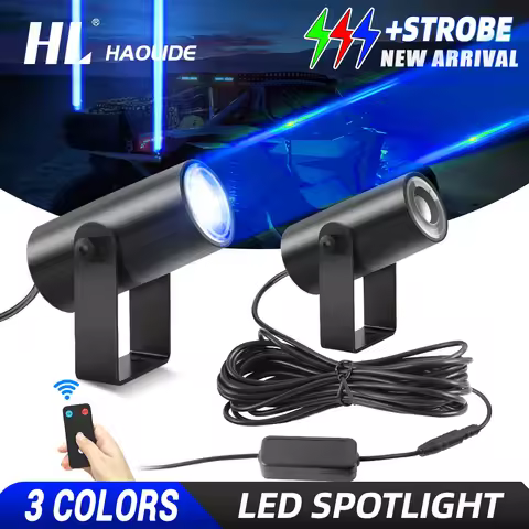 HAOLIDE Pair of Green Blue Red LED Whip Lights Whipless Antenna Remote LED Spotlights Offroad For RZ