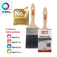 FIA Wooden Handle Flat Paint Brush Synthetic Solid Tapered Filament 1" 1½" 2" 2½" 3"/Angular Brush/F