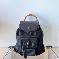 Gucci classic vintage leather bamboo black backpack bag 經典古馳中古復古絕版竹節竹手柄手袋背囊書包背包#V112