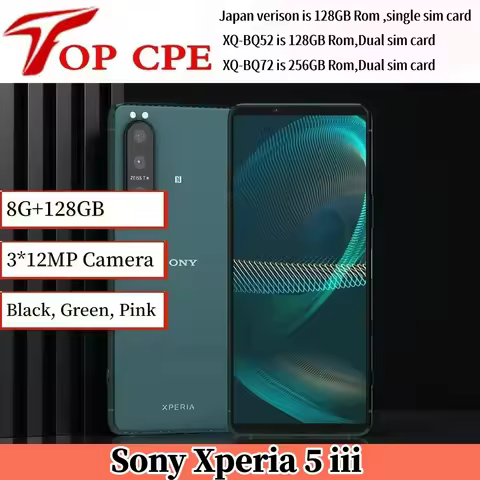 USED Sony Xperia 5 iii Japan/EU version 8GB RAM single/Dual card 128GB ROM 6.1 "5G Snapdragon888 X5I
