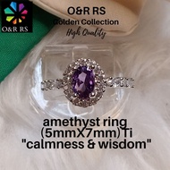 O&R RS amethyst ring in titanium steel setting(5mmX7mm) Ti