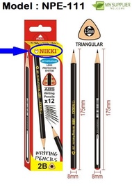 2B111 12pcs NIKKI 2B Writing Pencils Pensel 2B Pensel tulis Sekolah Alatulis