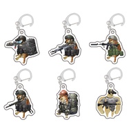 Arena Breakout Balltze Cheems Funny Dog Meme Acrylic Keychain Bag Charms Cute Pendant Key Chain Souv
