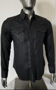 Men's Polo Ralph Lauren Black Dungaress Western Shirt w/ Wax Coating   SZ: M