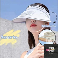 LMfamilyUseful Summer Outdoor Fan Hat Cooling Fan Cap Sun Block Hat Rechargeable Fan Hat Hat with Fa
