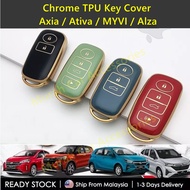 Perodua ATIVA MYVI VELOZ ALZA 2022-2025 Chrome Reflection TPU Car Key Cover ATIVA Key Case Key Fob C